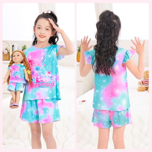 Play Tailor Girls Pajamas Matching Doll and Girl Clothes Pjs Summer Outfits Set Flying Short Sleeve for Teen Kids2