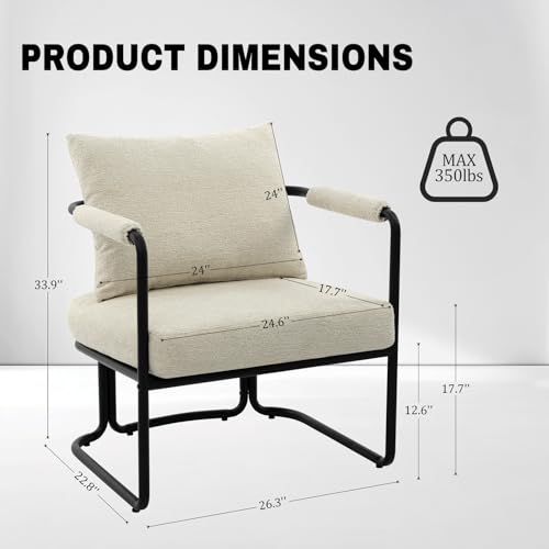 Sillón plegable chenille Beige miniatura 2