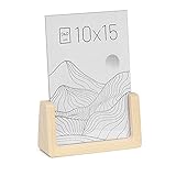 ZUM HINSTELLEN: Der Bilderrahmen ist in den Varianten stehend 10x15 cm (vertikal) oder liegend 15x10 cm (horizontal) erhältlich. Der breite Rahmen macht ihn zum perfekten Tischrahmen.