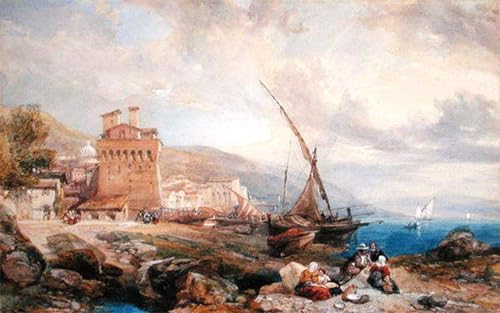 Tableaux Graffiti Golfe de Salerne par William Clarkson Stanfield Poster Moderne 60x90cm