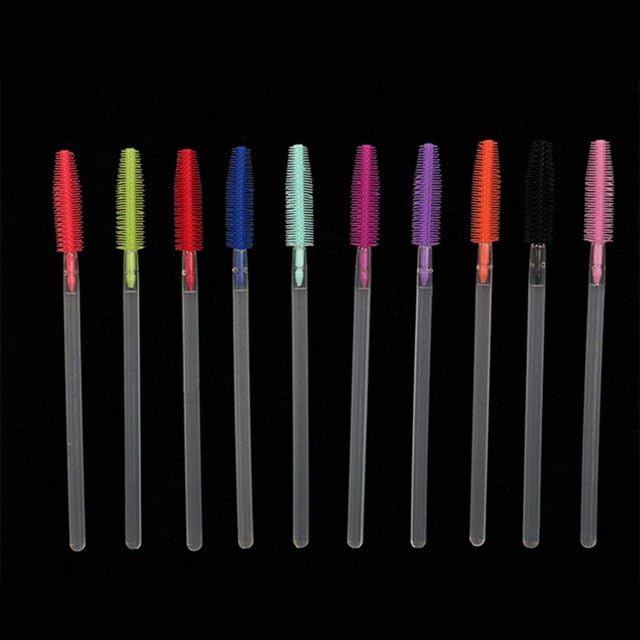 10Pcs Rose red Disposable Eyebrow Brushes,Silicone Eyelashes Brushes Transparent Mascara Wand Applicators Versatile Makeup Brushes Tools,Convenient to Carry,Mascara Brushes,Beauty and Personal Care 4