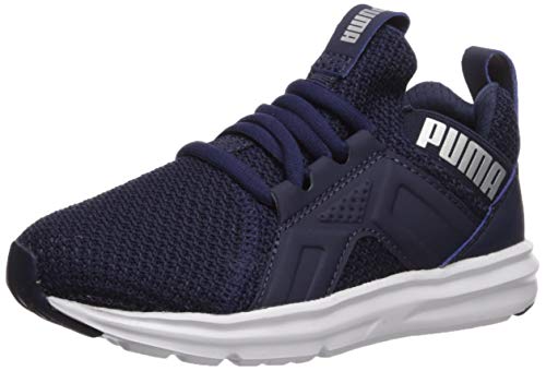 Image of PUMA unisex child Enzo Slip on Sneaker, Peacoat-puma Silver-puma White, 12 Little Kid US