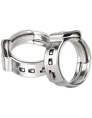 ISPINNER 50pcs 1/2 Inch PEX Cinch Clamps, 304 Stainless Steel Cinch Crimp Rings Pinch Clamps for PEX Tubing Pipe Fitting Connections (1/2 Inch)