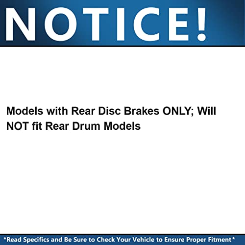 Image of Detroit Axle - Brake Kit for Ford 05-07 Escape Mercury Mariner, 2005 2006 Mazda Tribute, Drilled & Slotted Disc Brakes Rotors Ceramic Brake Pads: 11.92'' inch Front, 11.89'' inch Rear Rotor