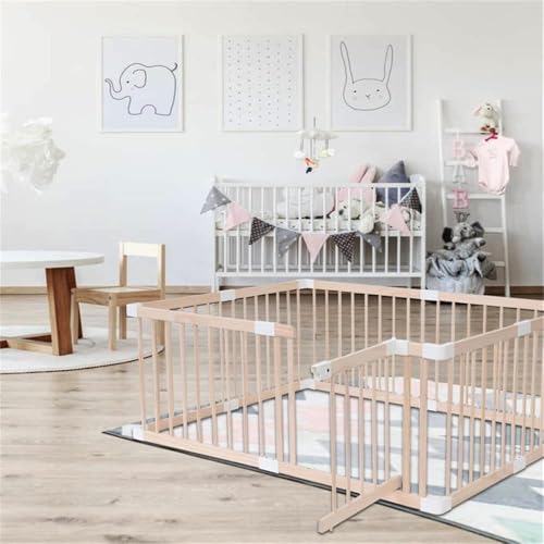Pemberly Row Baby Wood Safety Gate in Off White with White Connector