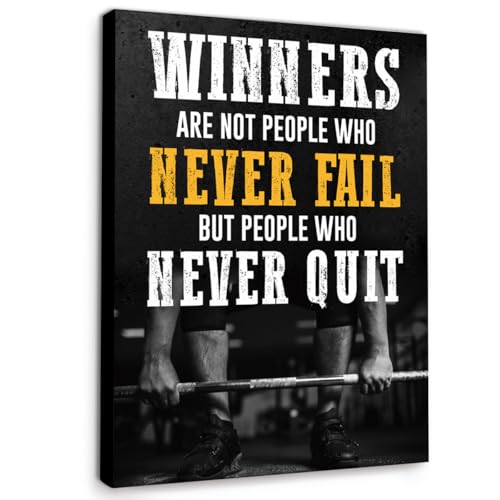 Gwisml Inspirational Canvas Wall Art,Winners Are Not People Who Never Fail Motivational Quotes...