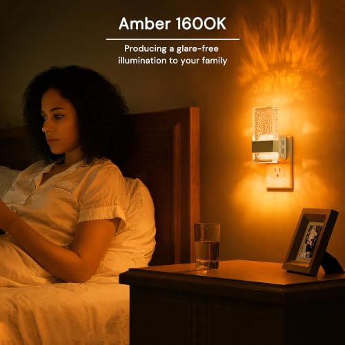 Image of L LOHAS LED Night Light, Dimmable Night Lights Plug into Wall Amber, 2 Pack