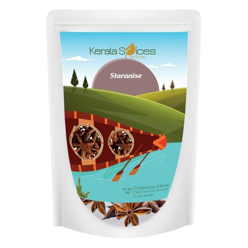 Image of Kerala Spices 100% Natural Star Anise 1kg | Whole Star Anise (Chakri Phool) | Premium Khada Masala Spice for Cooking, Biryani, Tea, Baking & Flavoring Dishes