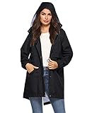 Avoogue - Chaqueta impermeable para mujer (transpirable, para todo tipo de clima) - Negro - X-Large