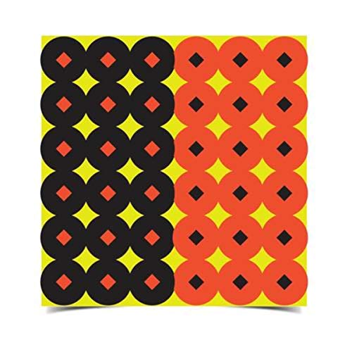BIRCHWOOD CASEY Shoot-N-C 1" Bull's-Eye Black & Orange Reactive Targets - Highly Visible Instant Feedback Self-Adhesive Targets for Indoor & Outdoor Shooting - 432 Targets