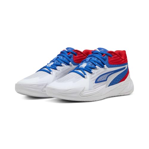 Puma DAGGER Puma White-Mountain Blue-For All Chaussures unisexes pour adultes, PUMA Blanc-bleu montagne-rouge pour tous les temps, 42 EU