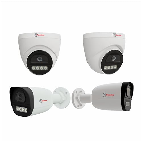 Image of Trueview 2MP Dual Light HD CCTV Camera Combo Wired CCTV Camera Works with DVR 2 Dome & 2 Bullet Cameras with Built-in Mic,All Time Color Vision,3.6mm Lens,20M IR,15M White LED,H.265,4-TVI /AHD /CVI /CVBS