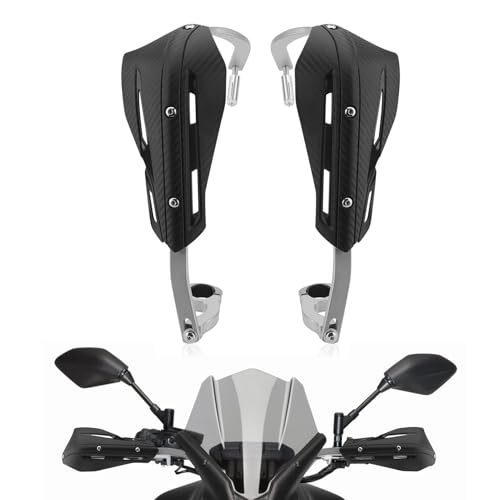 WODHMIEY Paramani universali per moto, regolabile, in lega di alluminio e plastica PP, antiurto, protegge da pioggia, polvere e fango, manico argentato