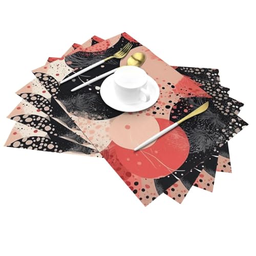 Sets de table tissés anti-tache résistants à la chaleur lot de 6 - 4