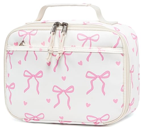 LEDAOU Kids Lunch Box, Small Insulated Reusable Lunch Bag for Girls and Women, School Work Picnic Travel, Lightweight Tote