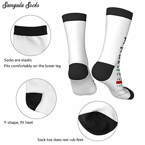 Image of Red Striped Crew Socks for Woman Size 6-8 Christmas Tree Moose Snowflake Dots Lines Girls Socks