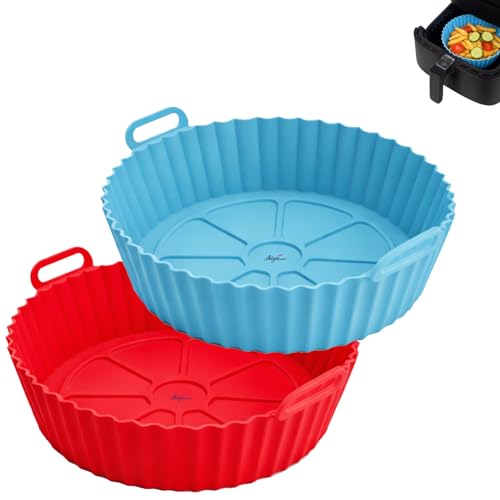 Image of Signamio Air Fryer Silicone Tray 2 Pcs Set - Reusable Silicone Tray, Non-Stick, Heat Resistant, Easy to Clean