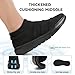 Men's Fashion Sneakers Wide Width - Striped Knit Upper, Lightweight Walking Shoes, Wide Toe Box Casual Athletic Shoes Black