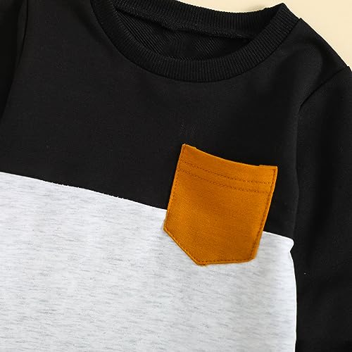 Baby Boy Fall Winter Clothes Toddler Boy Outfits Long Sleeve Patchwork Sweatshirt Tops Pants 12 Months to 5T4