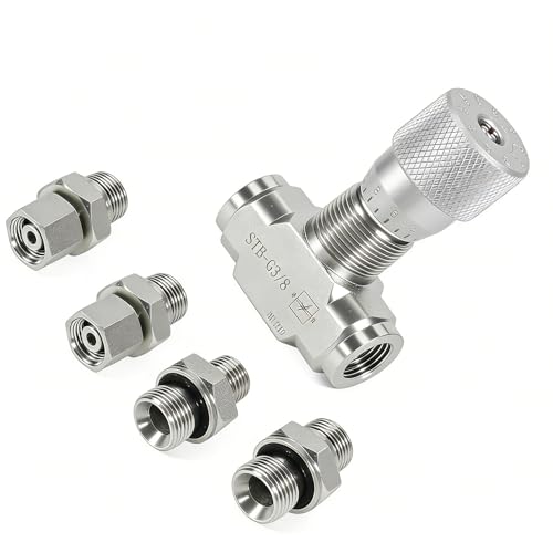 Válvula de control de flujo hidráulico de 3/8 para solucionar tirones en brazos mecánicos 4