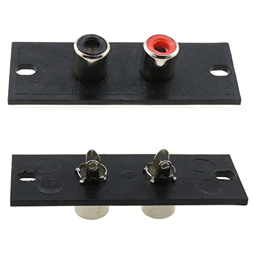 6 piezas panel RCA hembra audio negro miniatura 4