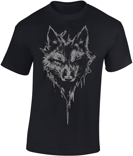 Baddery Jäger T-shirt – varg – jakt t-shirt män kvinnor – vargar natur skog – present kläder tillbehör – män kvinnor, svart, XL