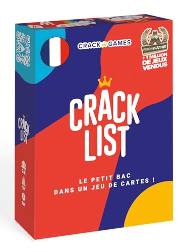 CRACK LIST - Jeu du Petit bac - Jeu de Cartes - Jeu d'ambiance - entre amis et en famille - 10 ans et plus - 2 à 8 joueurs - version française - Yaqua Studio, YAQ001CR, Bleu