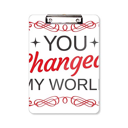 Porte-bloc Valentin A4 You Changed My World pour organiser vos journées avec style