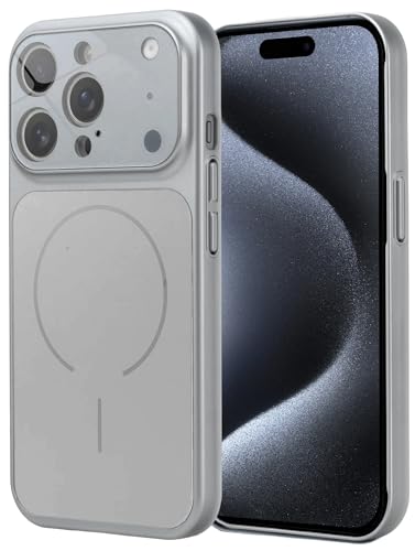 Image of SHINESTAR iPhone 15 Pro Case - Premium Shockproof Protective Cover, Wireless Charging Compatible, Slim & Durable Luxury Back Cover with Camera Protection (Silver)