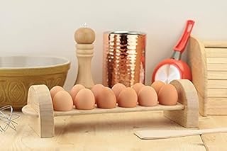 NIGMA® 12 Holes Wooden Double Row Egg Storage Rack Home Organizer Eggs Holder Kitchen Decor Accessories