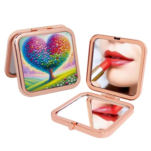 Espejo de bolsillo cuadrado compacto para maquillaje