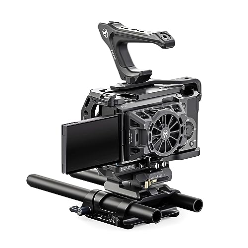 Image of Tilta Camera Cage Compatible with Sony ZV-E1 | Cold Shoe, NATO Rail, M3 and 1 /4 inch inch-20 Threads | Includes NATO Top Handle, Cooling System, Rod, LWS Baseplate | Black (Pro Kit)