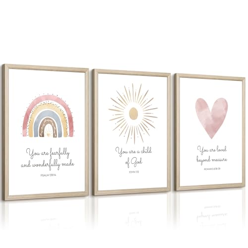 Boho Nursery Wall Art 3 Pieces Bible Verse Nursery...