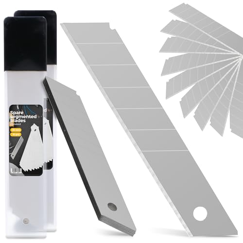 20x Lames Cassables 25 mm Lame Cutter Remplacement Couteau De Tapis Droite Acier De Haute Qualité Tranchant Interchangeables Résistant