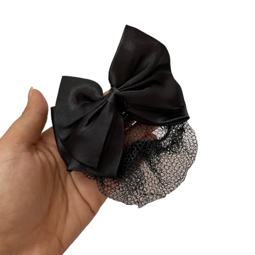 Kit 2 Peças Redinha Para Cabelo Coque Resistente Laço (Preto)