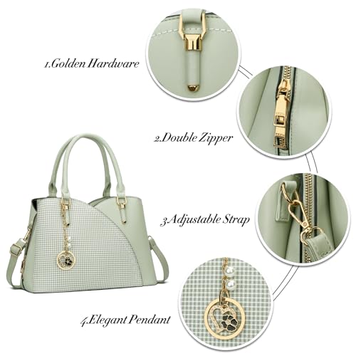 Image of KKXIU Triple Compartments Purses and Handbags for Women Fashion Ladies Satchel Shoulder Top Handle Bag