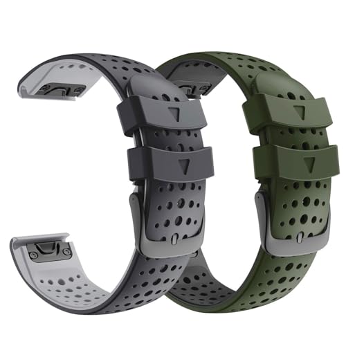 Bracelet silicone 22mm finition premium pour Garmin Fenix 6 Solar