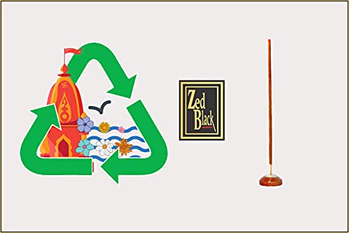 Zed Black Nature Flower Incense Sticks In Sandal Fragrances Pack Of 12 (Each Packet Contains 12 Gram Incense Stick) - Made With Recycled Flowers Collected From Temples #TOP4