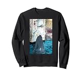 Femme tenant une tasse devant un paravent japonais Sweatshirt