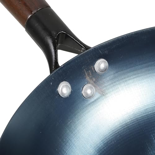 Wok de hierro con mango de madera 32cm miniatura 7