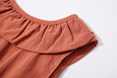 Rysly Toddler Baby Girls Cotton Linen Plaid Dress with Ruffle Back Straps and Bow Kids Casual Dress3