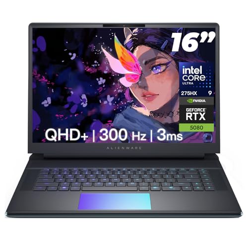 Image of Alienware 16 Area-51 Gaming Laptop - GeForce RTX 5080 16GB GDDR7• Ultra 9 275HX (24•Core• Up to 5.4GHz)• 16 inch QHD+ 240Hz• Backlit KB• Windows 11 Pro• w /Office License & CD /DVD Drive(64GB DDR5• 2TB SSD)