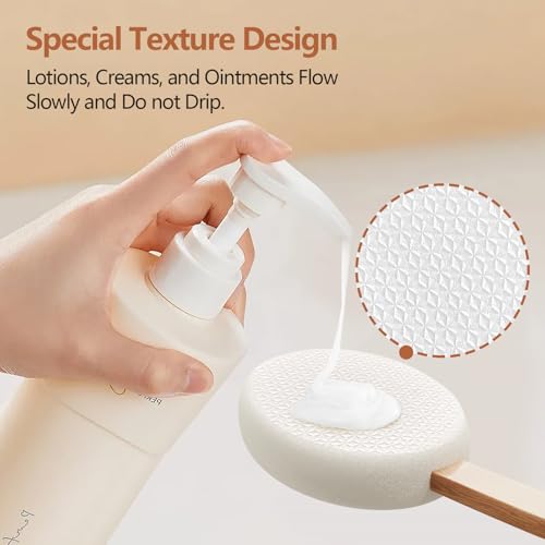 Svarvns Eincremehilfe Lotion-Applikator für Rücken/Füße/Beine, mit 2 austauschbaren Pads, 17\ langer Kunststoffgriff, ältere Menschen, Anwendung auf Lotion, Sonnencreme, Crememedizin - Weiß