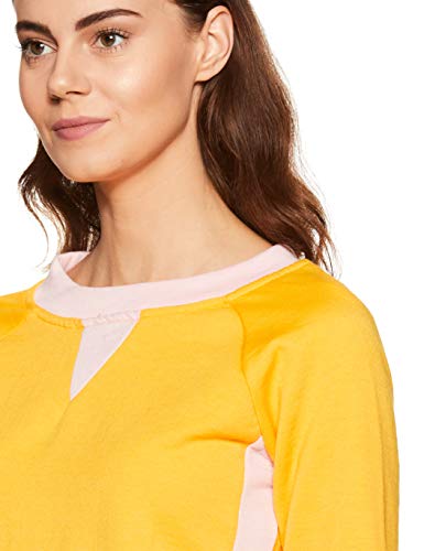 Image of Belle Fille Women's Fleece Jacket (BFJT-4145-L Yellow and Pink L)
