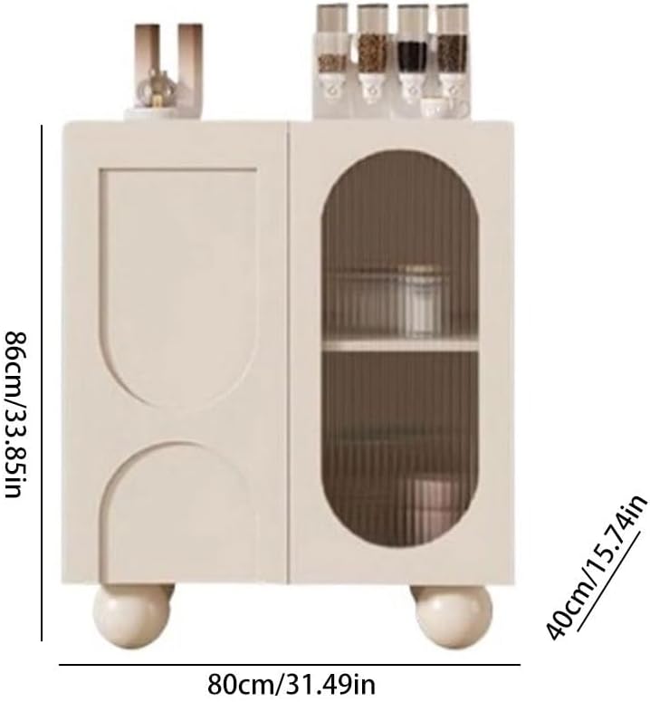 Cabinet for Dishes Modern Simple Cream Style Dining Side Cabinet Against The Wall Storage Living Room Tea Home(S:80CMX40CMX86CM)
