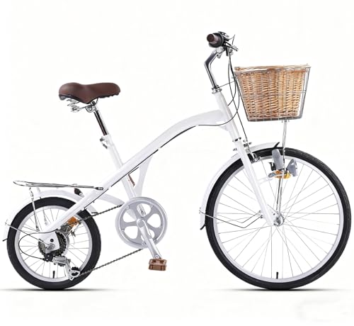 BEDOIN Bicicleta clásica Urbana para Mujer, Asiento Ajustable, Marco de Acero Ligero para desplazamientos urbanos, Paseo de Compras y Ocio 24inch/7speed