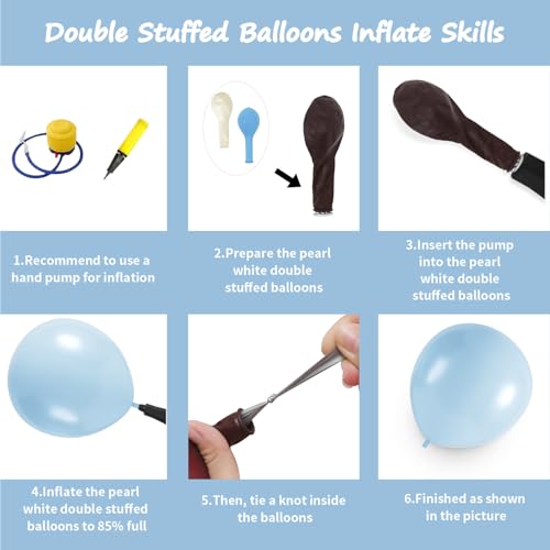 Image of 108Pcs Double Stuffed Pearl Blue Balloon Garland Arch Kit