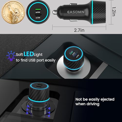 Easdmn EM-CW01-1 45W Usb-C Charger, 2-Pack 45 Watt Samsung Super Fast Charger Type C Pps Wall/Car Charger For Samsung Galaxy S24 Ultra/S24+/S23 Ultra/S23+/S23/S22 Ultra/Note 10+ thumb #6