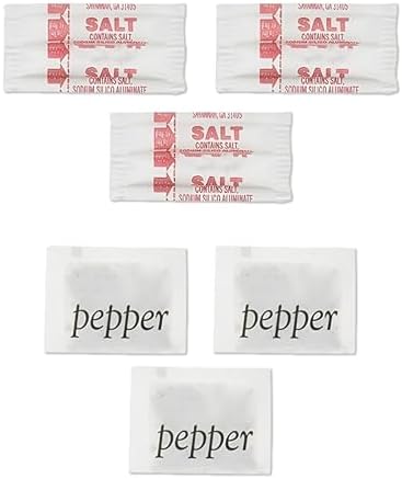 Perfect Stix - Salt and Pepper Packets-200 Salt and Pepper Packets Combo -100 of Each (200 Total Packets)