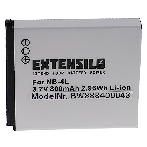 EXTENSILO Batterie Compatible avec Canon Digital Ixus 80 is, 82, 60, 65, 70, 75, i7, i Zoom Appareil Photo, Reflex numérique (800mAh, 3,7V, Li-ION)